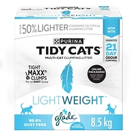 Tidy Cats Poids Plume Multi-chats avec le parfum Clear Springs, Litière pour Chats 8.5 kg