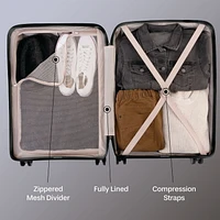 5 Piece Hardside Luggage Set: 28 Inch Spinner Suitcase, 24 Inch Rolling Luggage, 20" Carry-On Suitcase, Toiletry Kit & Expandable Tote Bag