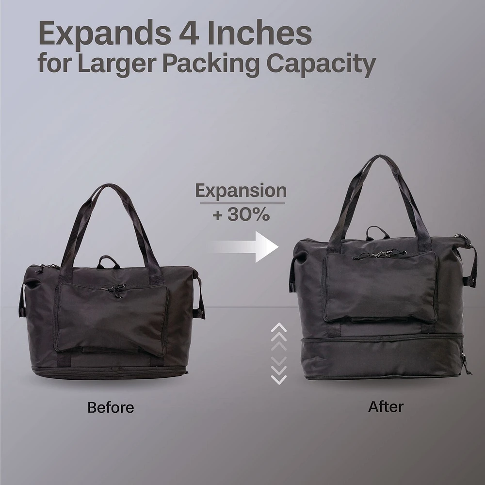 5 Piece Hardside Luggage Set: 28 Inch Spinner Suitcase, 24 Inch Rolling Luggage, 20" Carry-On Suitcase, Toiletry Kit & Expandable Tote Bag