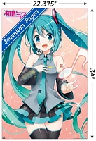 Hatsune Miku - Music Note Wall Poster with Push Pins, 14.725" x 22.375"