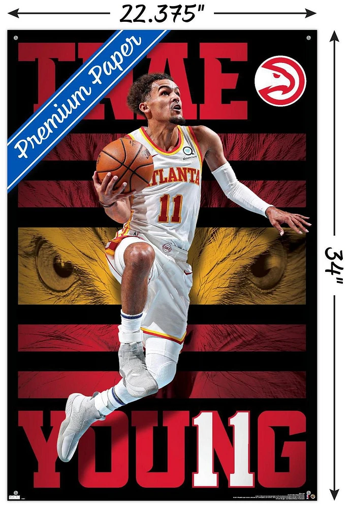 NBA Atlanta Hawks - Trae Young 20 Wall Poster, 22.375" x 34" Framed