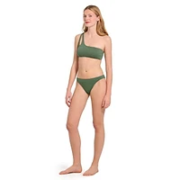 Summer Flirtt Haut de bikini asymétrique asymétrique en lurex piqué pour femme