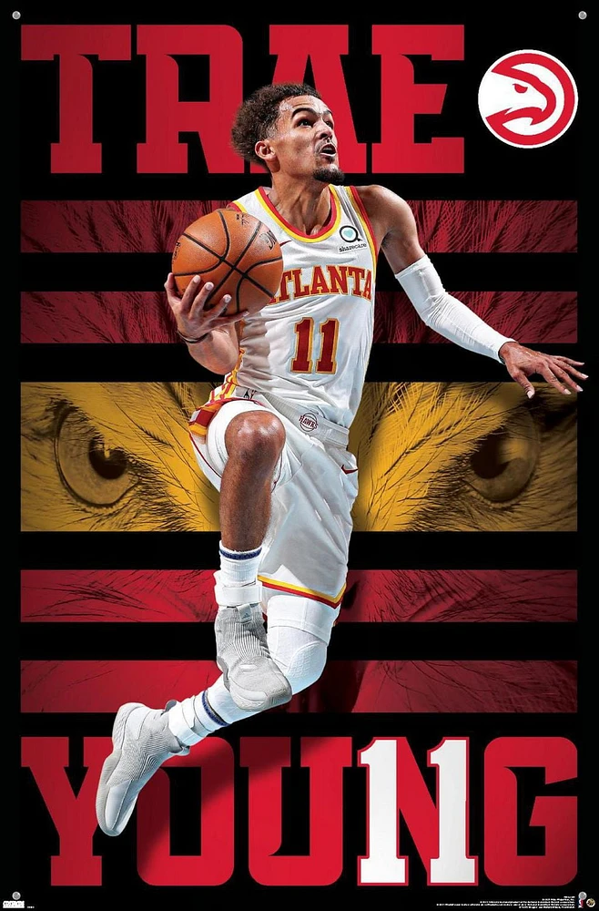 NBA Atlanta Hawks - Trae Young 20 Wall Poster, 22.375" x 34" Framed