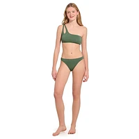Summer Flirtt Haut de bikini asymétrique asymétrique en lurex piqué pour femme