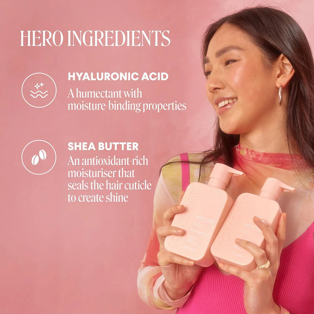 MONDAY Haircare MOISTURE Shampoo with Hyaluronic Acid & Shea Butter for Dry & Dull Hair 798 mL, Dermatologically tested
