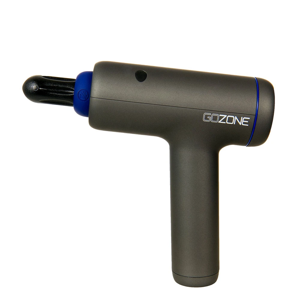 GoZone Massage Gun with Storage Case – Black/Blue, Includes 4 massage heads