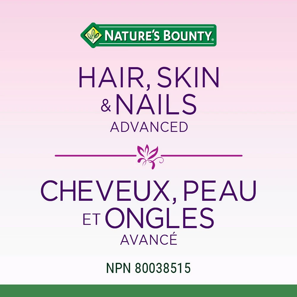 NATURE'S BOUNTY Hair, Skin & Nails Advanced, Maintains Structure Of Hair, Skin & Nails 90.0 count, 90 Tablets