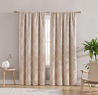 Jacquard Clip Blackout Rod Pocket Single Window Panel