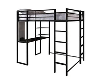 DHP Abode Full Size Metal Loft Bed, Black