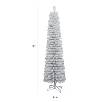 Holiday Time 7FT Pre-lit White Pencil Christmas Tree