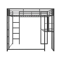 DHP Abode Full Size Metal Loft Bed, Black