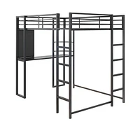 DHP Abode Full Size Metal Loft Bed, Black