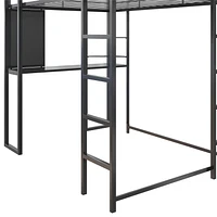 DHP Abode Full Size Metal Loft Bed, Black