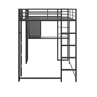 DHP Abode Full Size Metal Loft Bed, Black