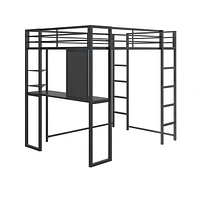 DHP Abode Full Size Metal Loft Bed, Black