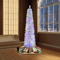 Holiday Time 7FT Pre-lit White Pencil Christmas Tree