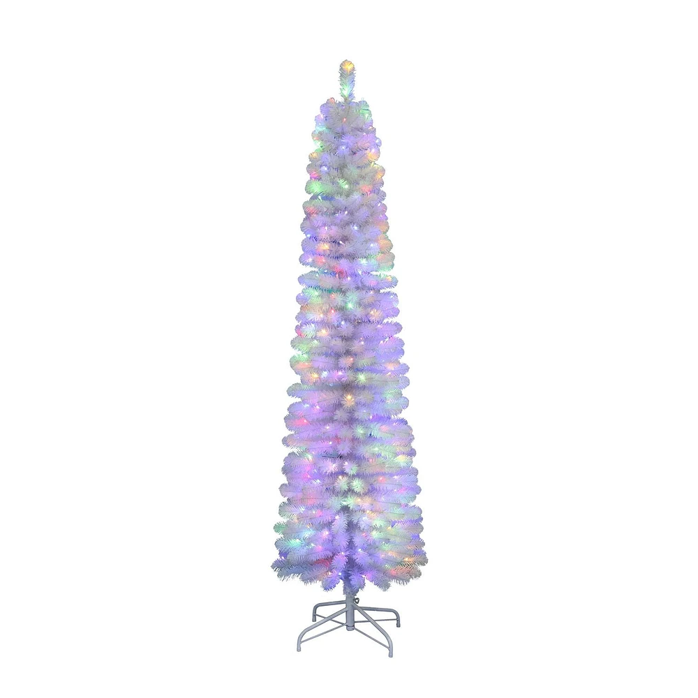 Holiday Time 7FT Pre-lit White Pencil Christmas Tree