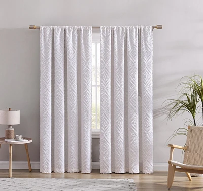 Jacquard Clip Blackout Rod Pocket Single Window Panel