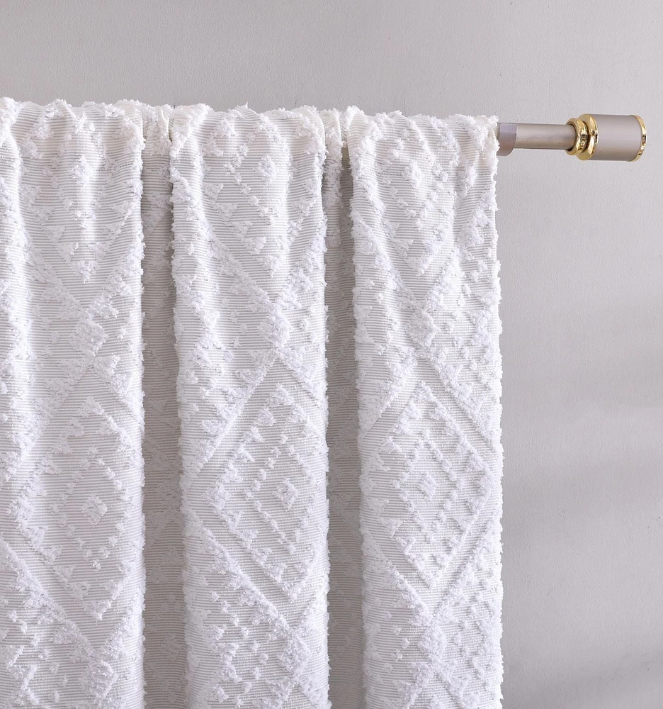 Jacquard Clip Blackout Rod Pocket Single Window Panel
