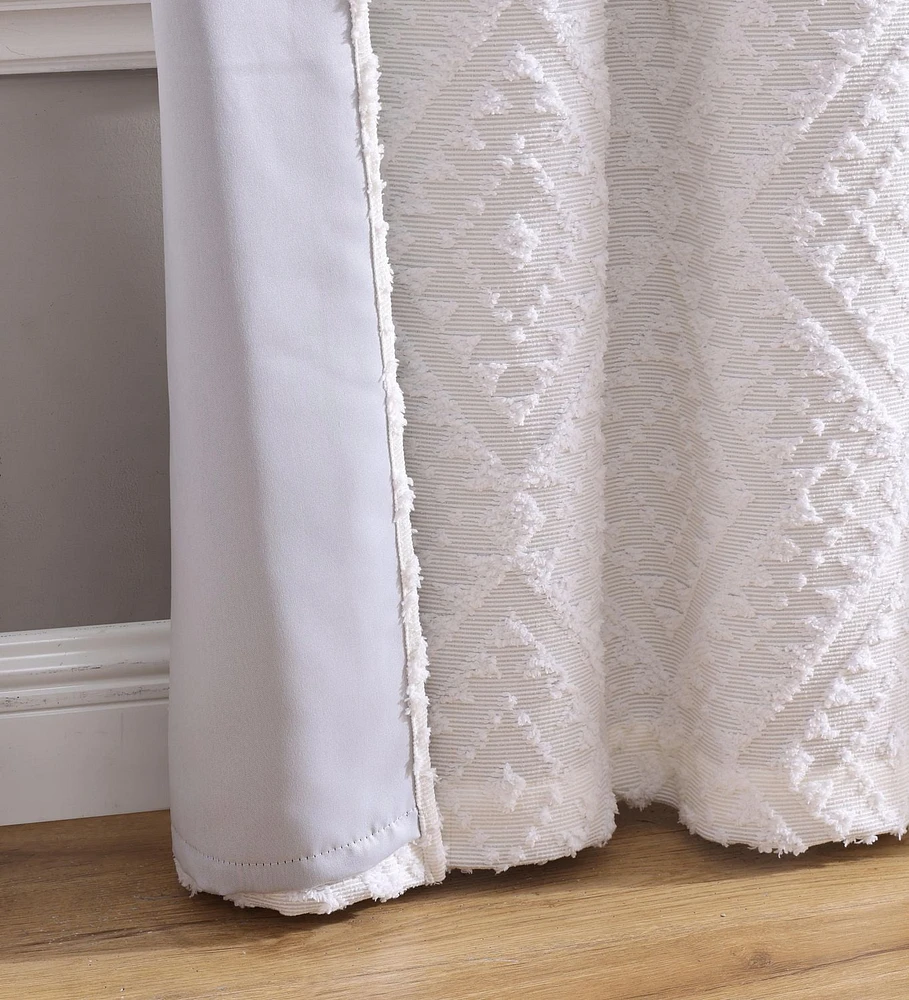 Jacquard Clip Blackout Rod Pocket Single Window Panel