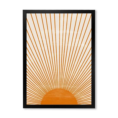 Designart Orange Sun Print III Framed Wall Art