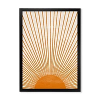 Designart Orange Sun Print III Framed Wall Art