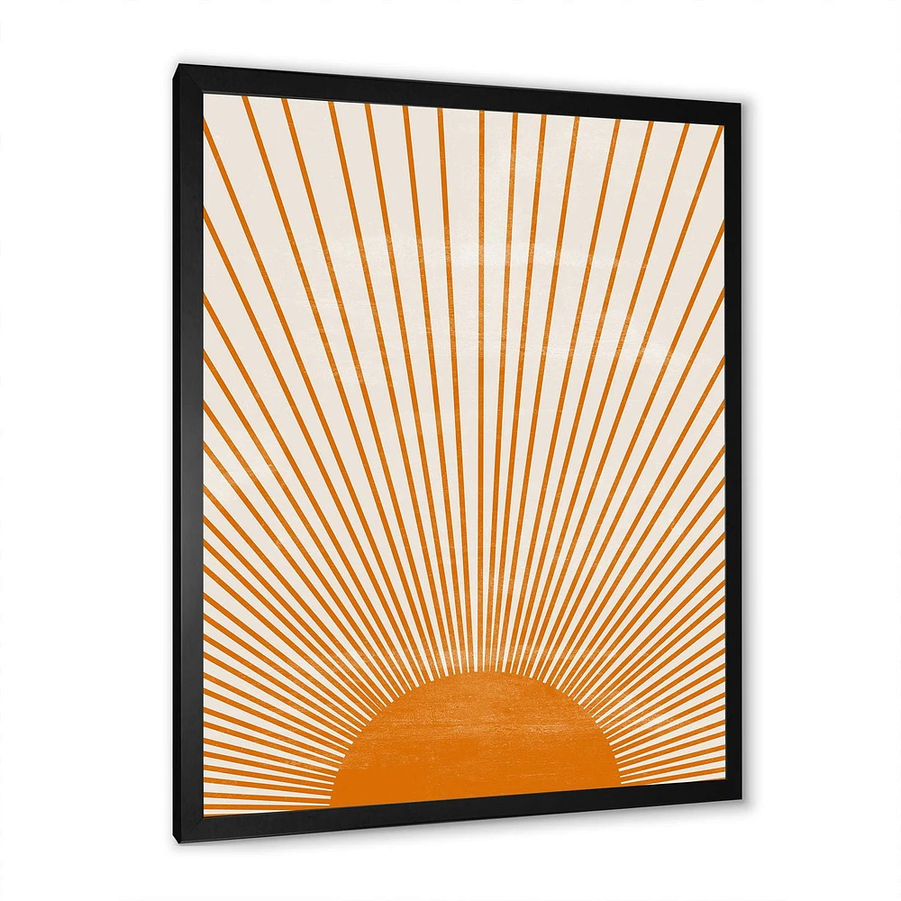 Designart Orange Sun Print III Framed Wall Art