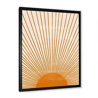 Designart Orange Sun Print III Framed Wall Art