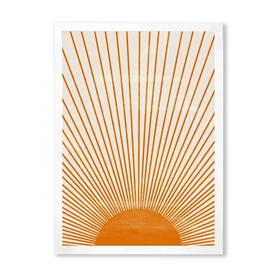 Designart Orange Sun Print III Framed Wall Art