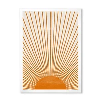 Designart Orange Sun Print III Framed Wall Art