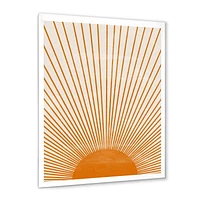 Designart Orange Sun Print III Framed Wall Art