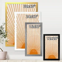 Designart Orange Sun Print III Framed Wall Art