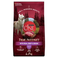 Purina ONE Véritable Instinct Boeuf et Bison, Nourriture Sèche pour Chiens 6,8-12,4 kg