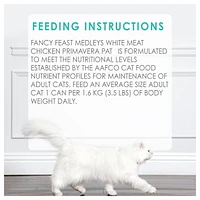 Fancy Feast Medleys White Meat Chicken Primavera Pâté, Wet Cat Food 85 g, 85 g