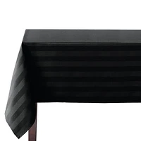 Hometrends Microfiber Stripe Tablecloth, 60" x 120" Rectangle, Black