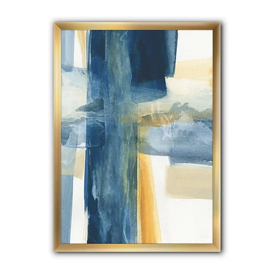 Designart Indigo Panel VI Framed Wall Art