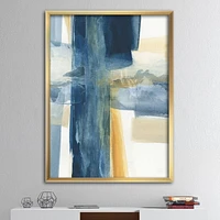 Designart Indigo Panel VI Framed Wall Art