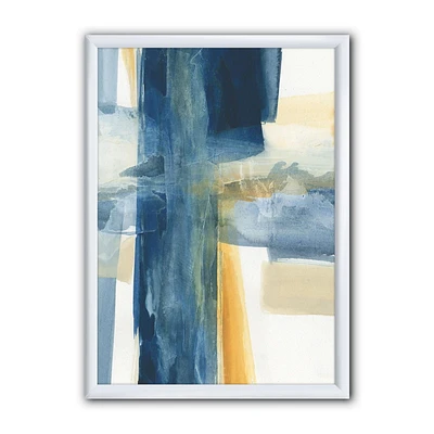 Designart Indigo Panel VI Framed Wall Art