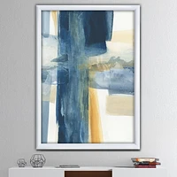 Designart Indigo Panel VI Framed Wall Art