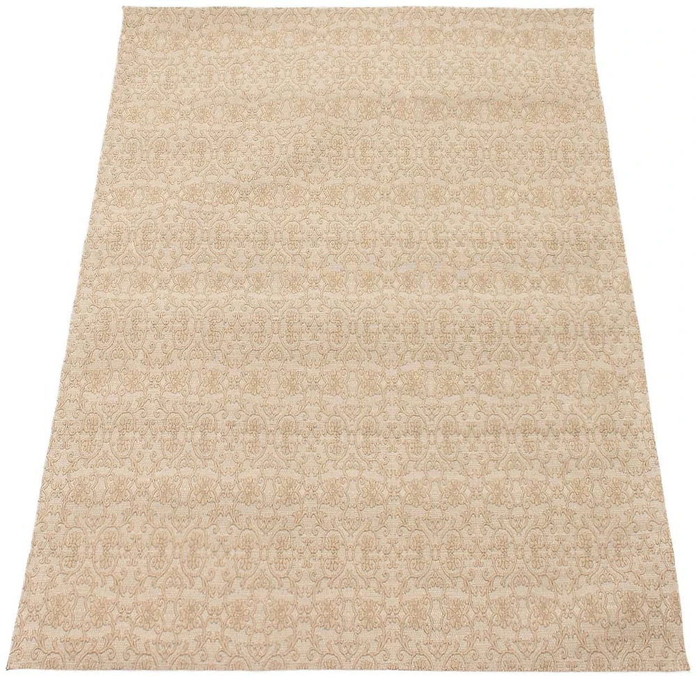 ECARPETGALLERY 4'9" x 6'8" Transitional Collage Handmade Area Rug for Living Room, Dining Room and Bedroom in Brown