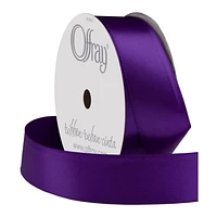 Offray Ribbon Purple Polyester Ribbon, 3.25" x 0.87", 7/8-inch Purple Satin Ribbon