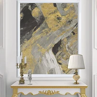 Designart Marble Gold and Black Framed Wall Art