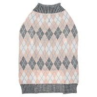 PULL EN MAILLE POUR CHIEN - DESIGN ARGYLE ROSE