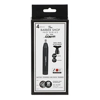 The Barber Shop PRO Series by Conair Grooming Battery Operated Diamond Head Nose Ear Trimmer with Multi Face Trimmer Head