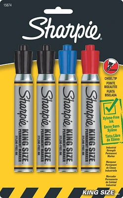 Sharpie King Size Permanent Markers, Large Chisel Tip, Assorted Colours