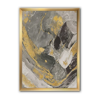 Designart Marble Gold and Black II Framed Wall Art