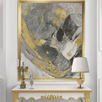 Designart Marble Gold and Black II Framed Wall Art