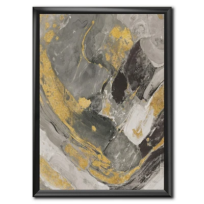 Designart Marble Gold and Black II Framed Wall Art