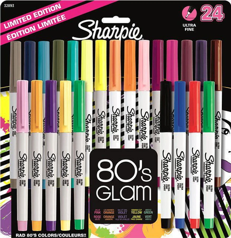 Sharpie Ultra Fine Permanent Markers. Assorted, 24-Pack.