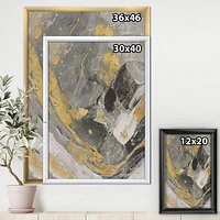 Designart Marble Gold and Black II Framed Wall Art